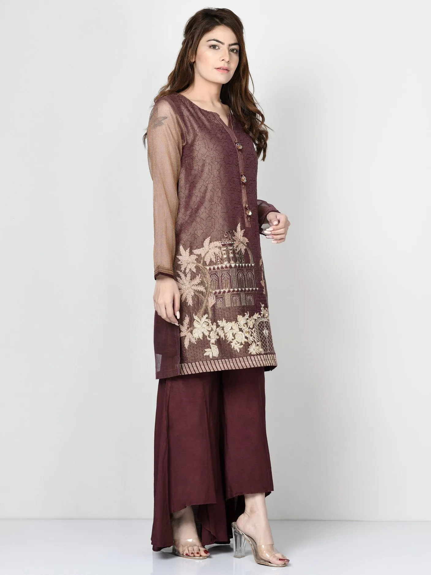 Embroidered Zarri Net Suit