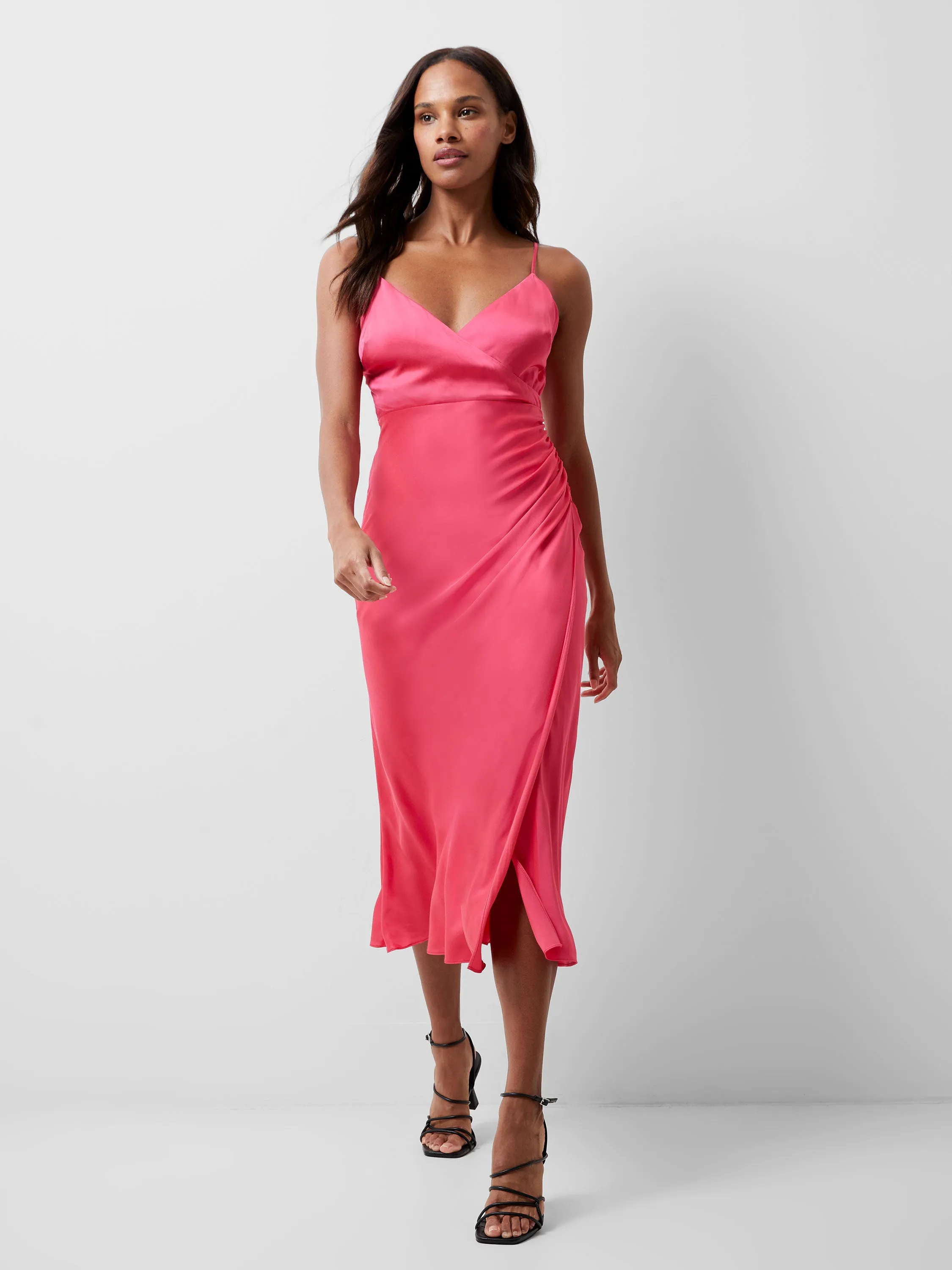 Ennis Eco Satin Slip Midi Dress