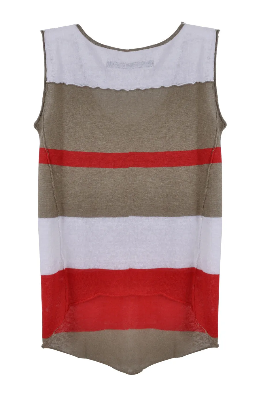 ENZA COSTA LINEN KNIT Multistripe Top