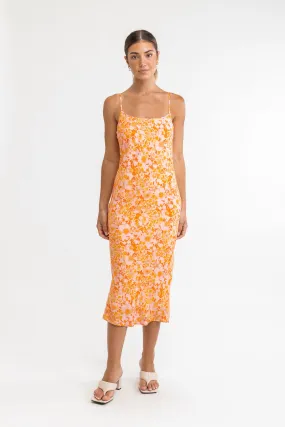 Evangeline Slip Midi Dress / Mandarin