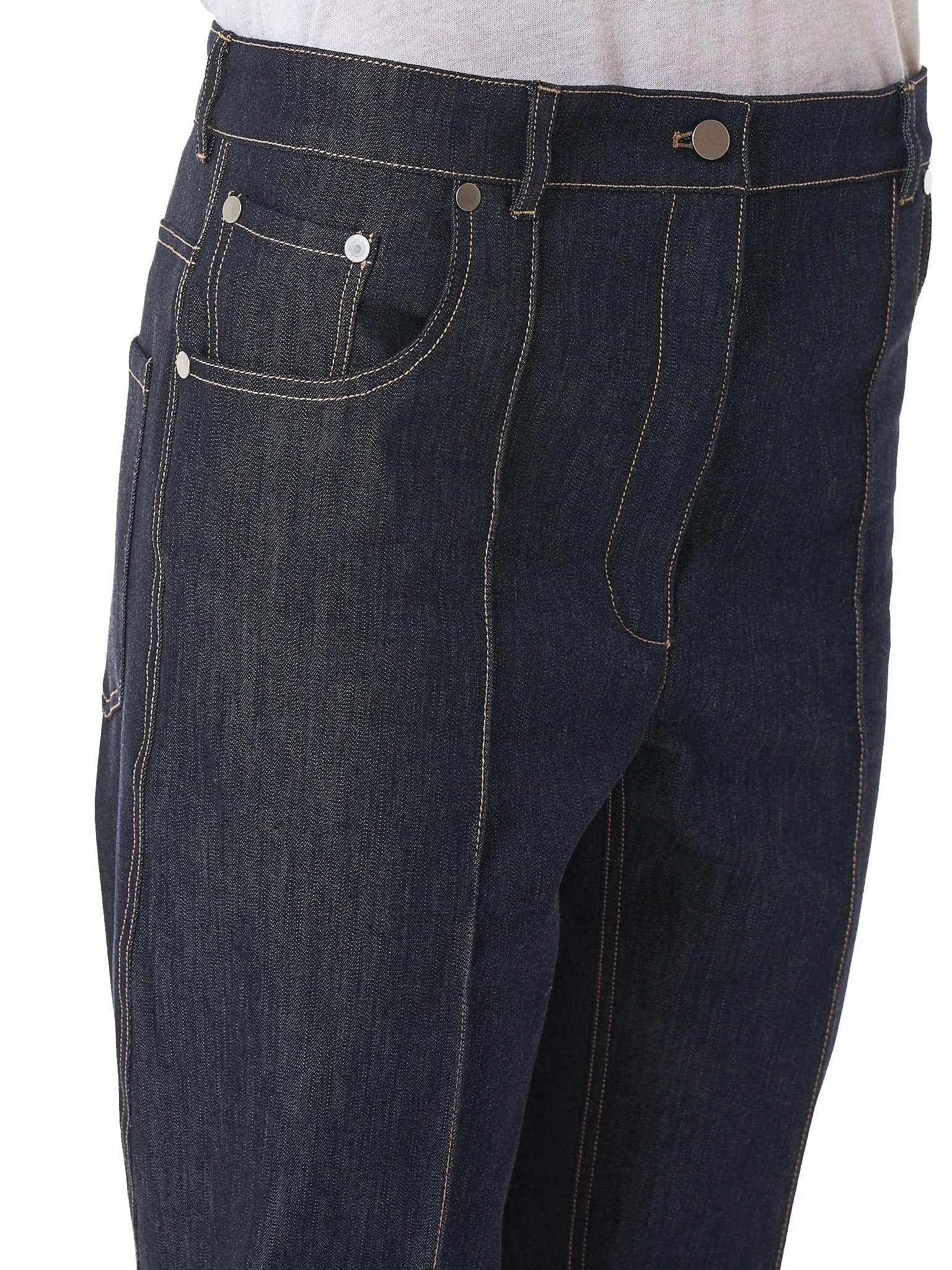 Flare-Hem Trousers (R1CA26-CM-INDIGO)