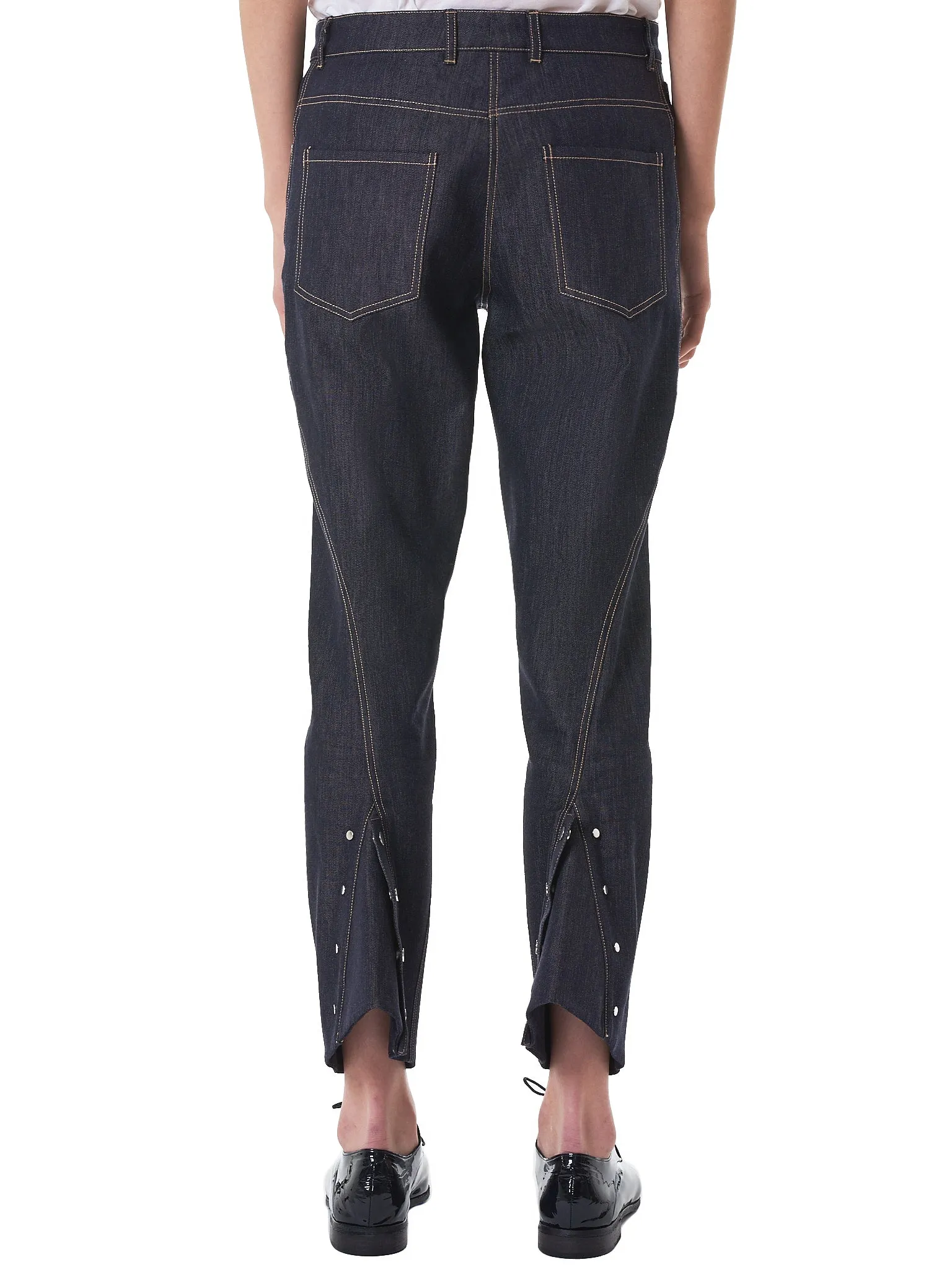 Flare-Hem Trousers (R1CA26-CM-INDIGO)