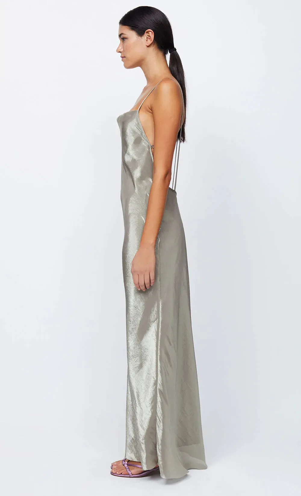 Fleur Maxi Dress - Iridescent Silver