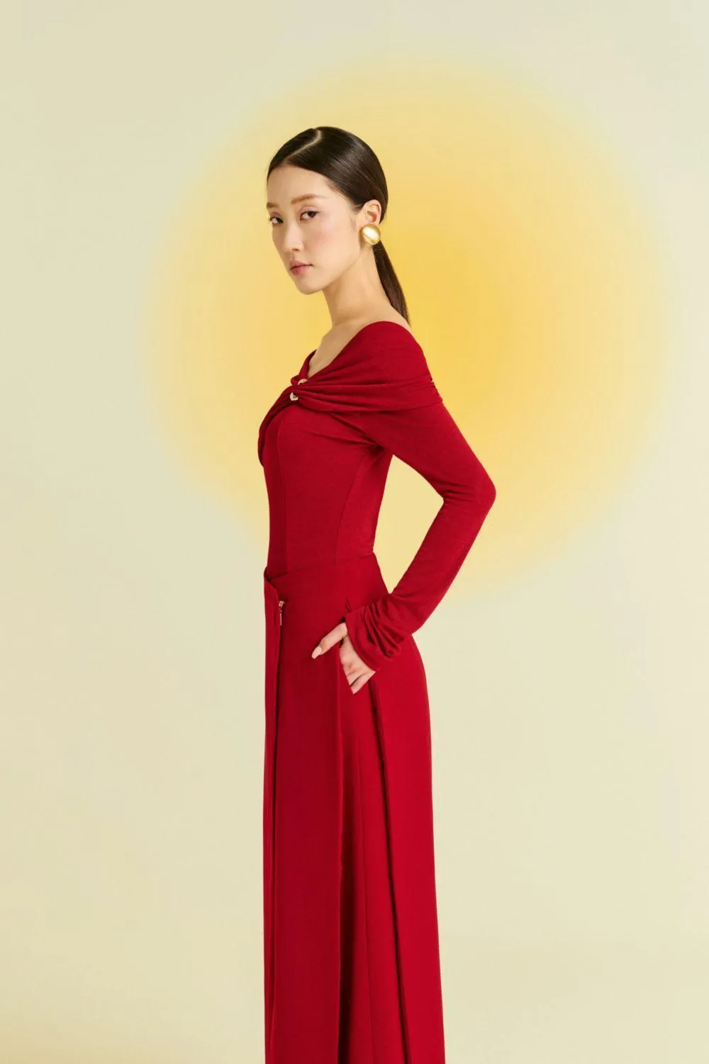 Glory Flared Ribbed Polycotton Floor Length Pants