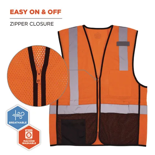 Glowear 8210z Hi-vis Class 2 Mesh Vest, Large To X-large, Orange, Ships In 1-3 Business Days