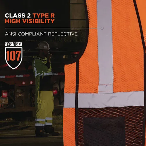 Glowear 8210z Hi-vis Class 2 Mesh Vest, Large To X-large, Orange, Ships In 1-3 Business Days