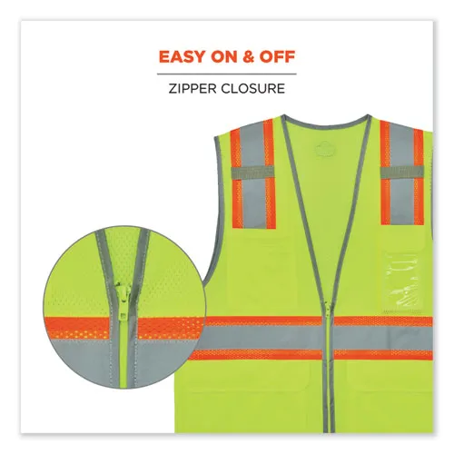 Glowear 8246z-s Single Size Class 2 Two-tone Mesh Vest, Polyester, X-large, Lime, Ships In 1-3 Business Days