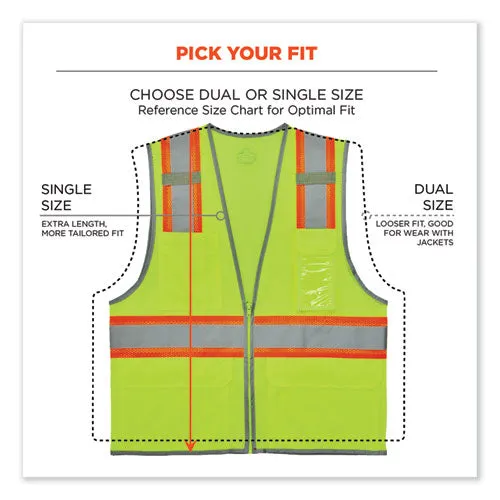 Glowear 8246z-s Single Size Class 2 Two-tone Mesh Vest, Polyester, X-large, Lime, Ships In 1-3 Business Days