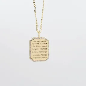 God Grant me Serenity Necklace Gold I-47