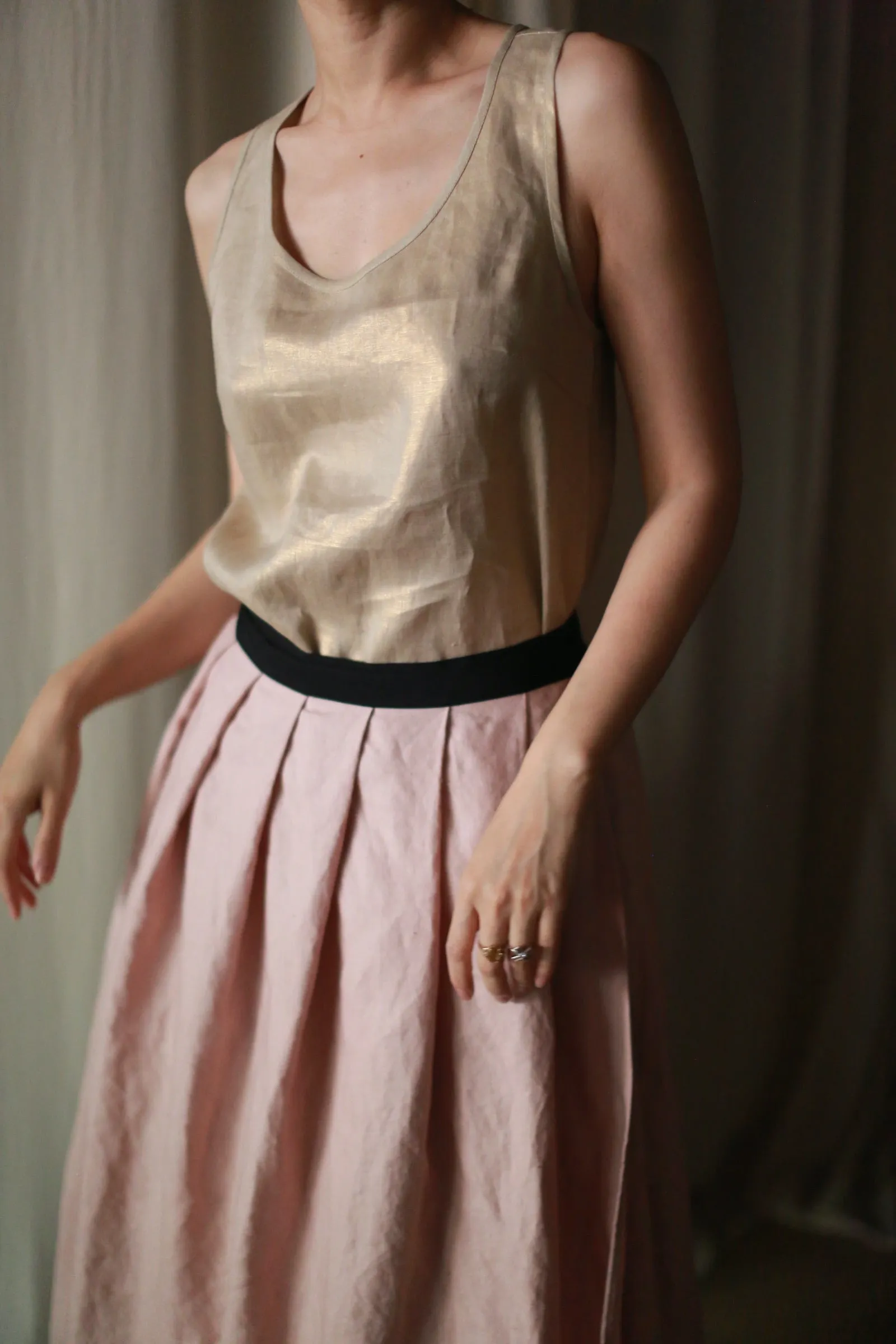 Golden Linen Tank