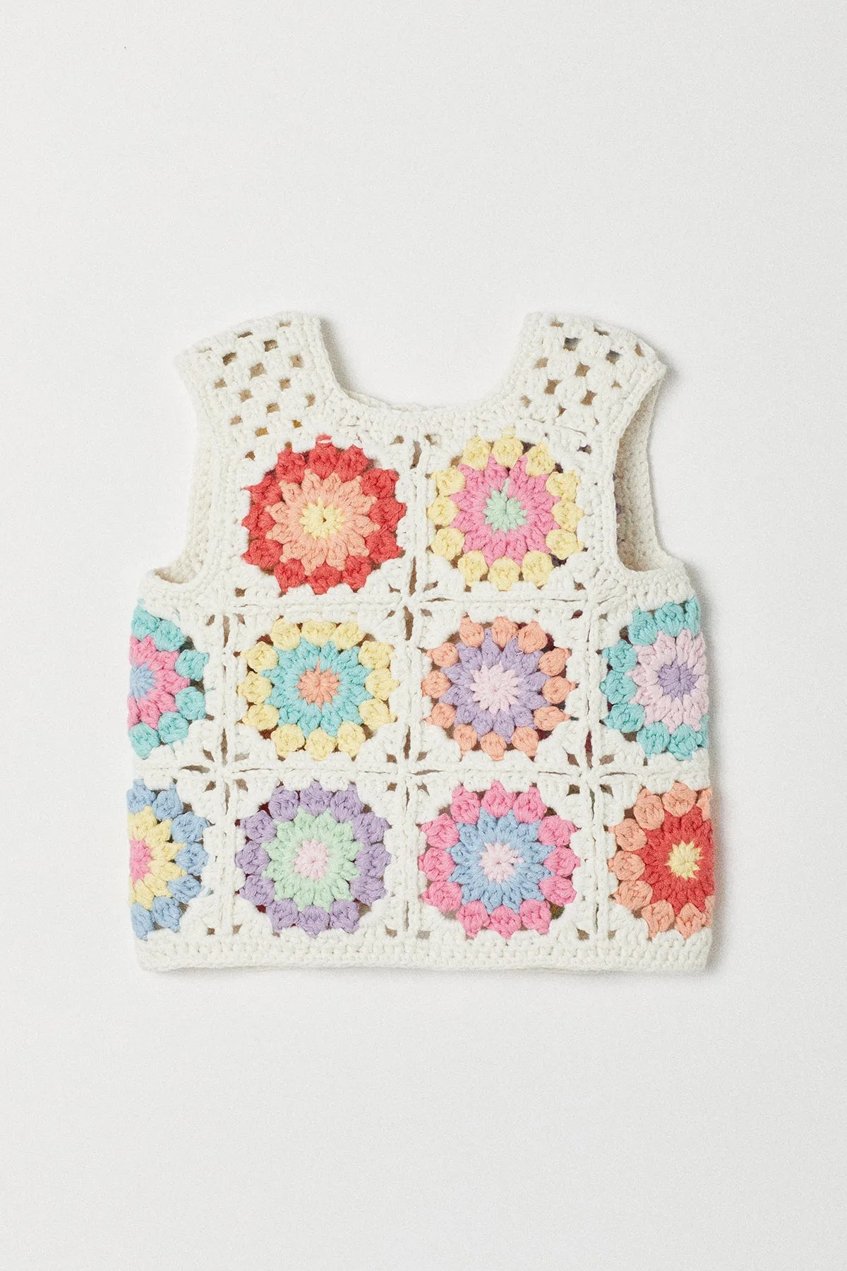 Handknitted Vest | Multicolored | Made with Organic Cotton Yarn