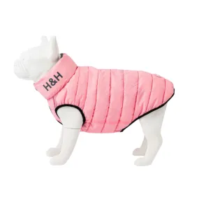 Hugo & Hudson Dog Puffer Jacket Reversible Light Pink & Grey