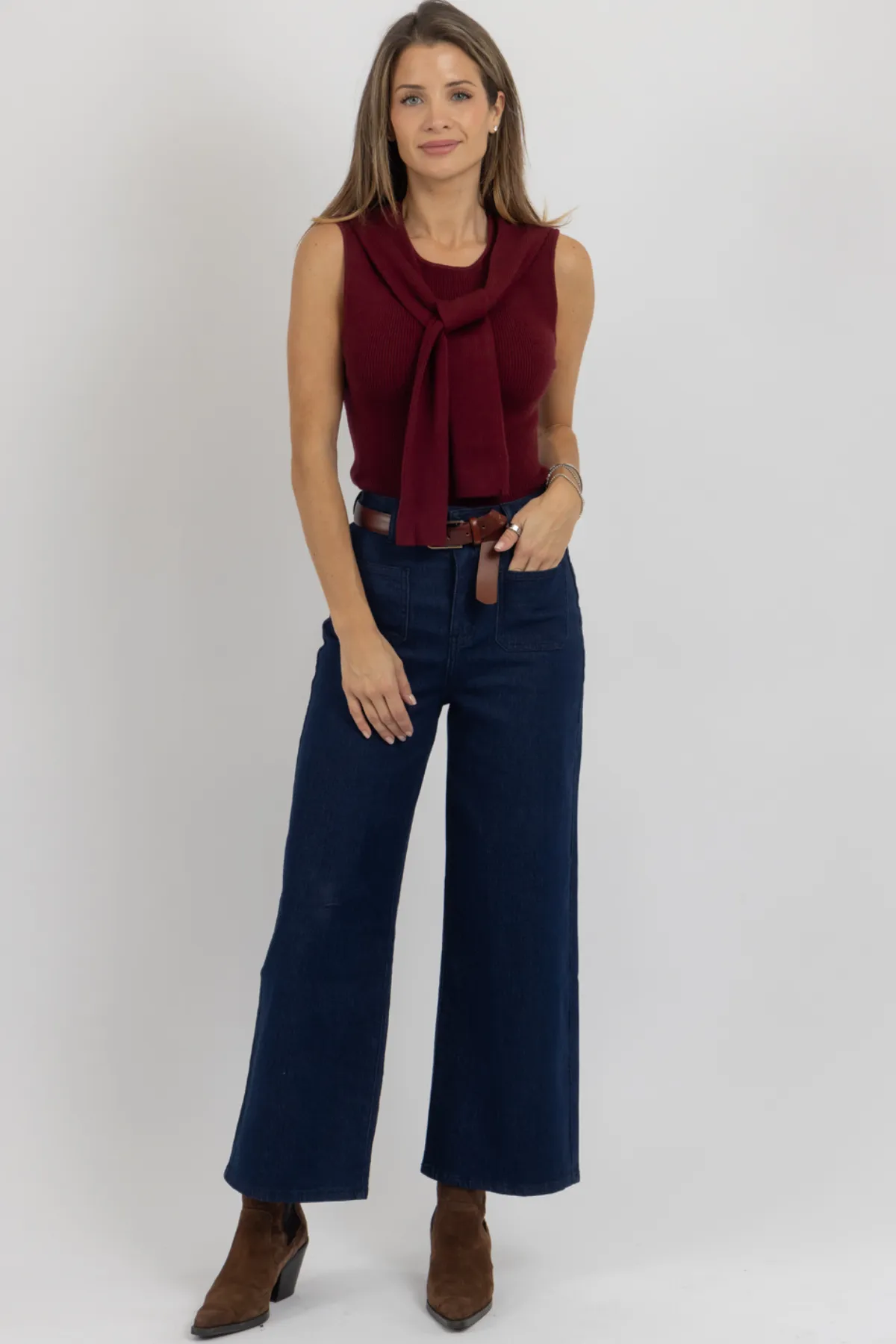 INDIGO DENIM WIDE LEG JEAN