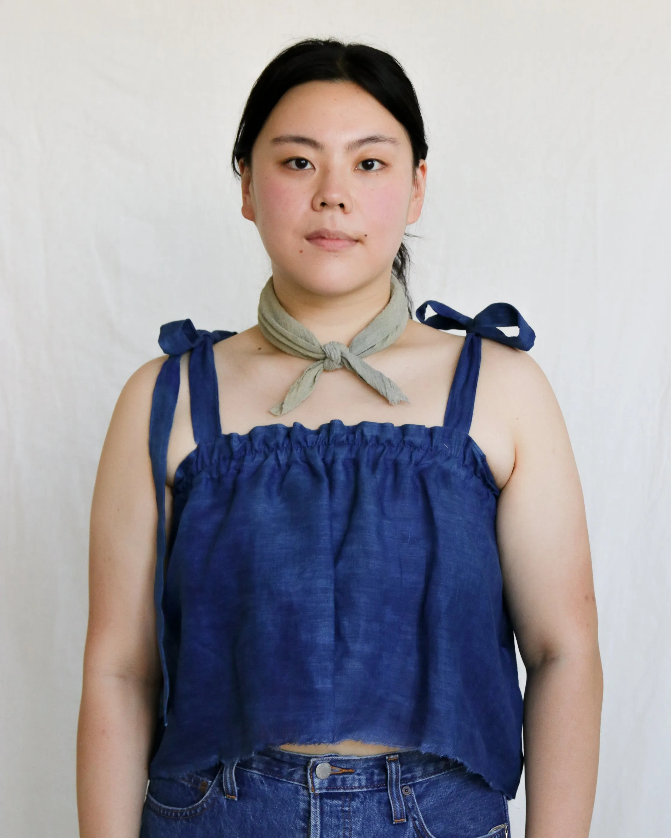 Indigo Linen Naturally Dyed Tank Top