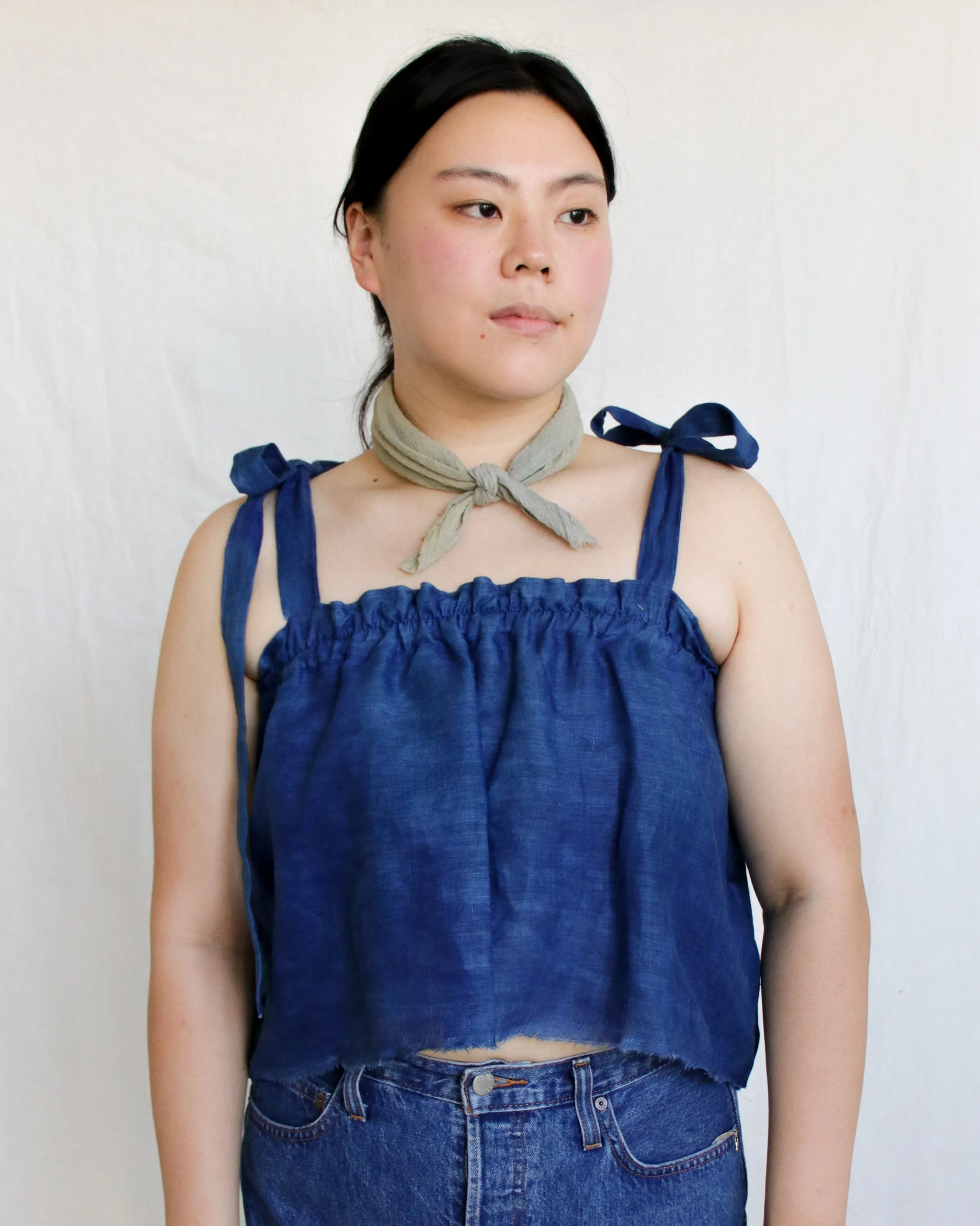 Indigo Linen Naturally Dyed Tank Top