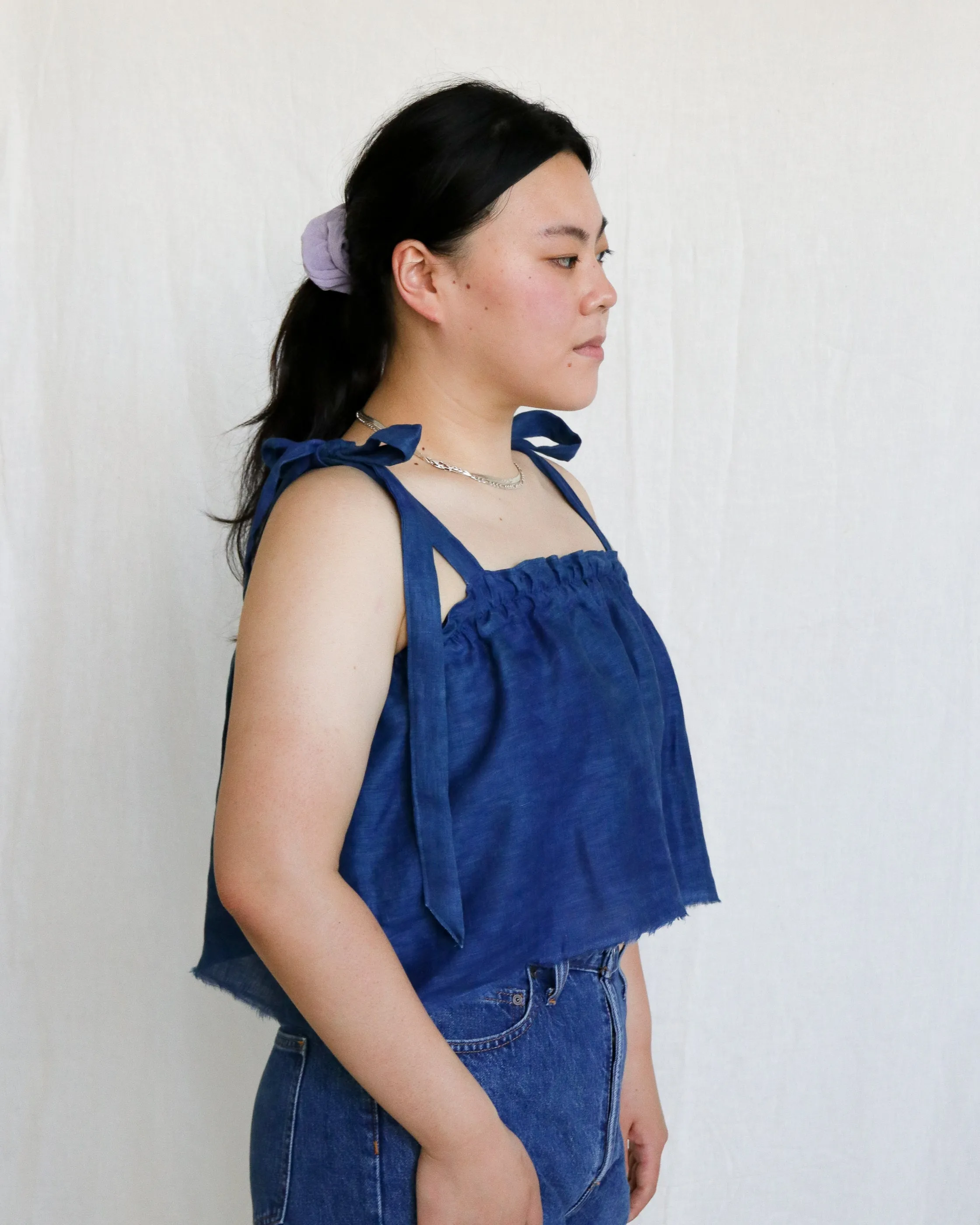 Indigo Linen Naturally Dyed Tank Top