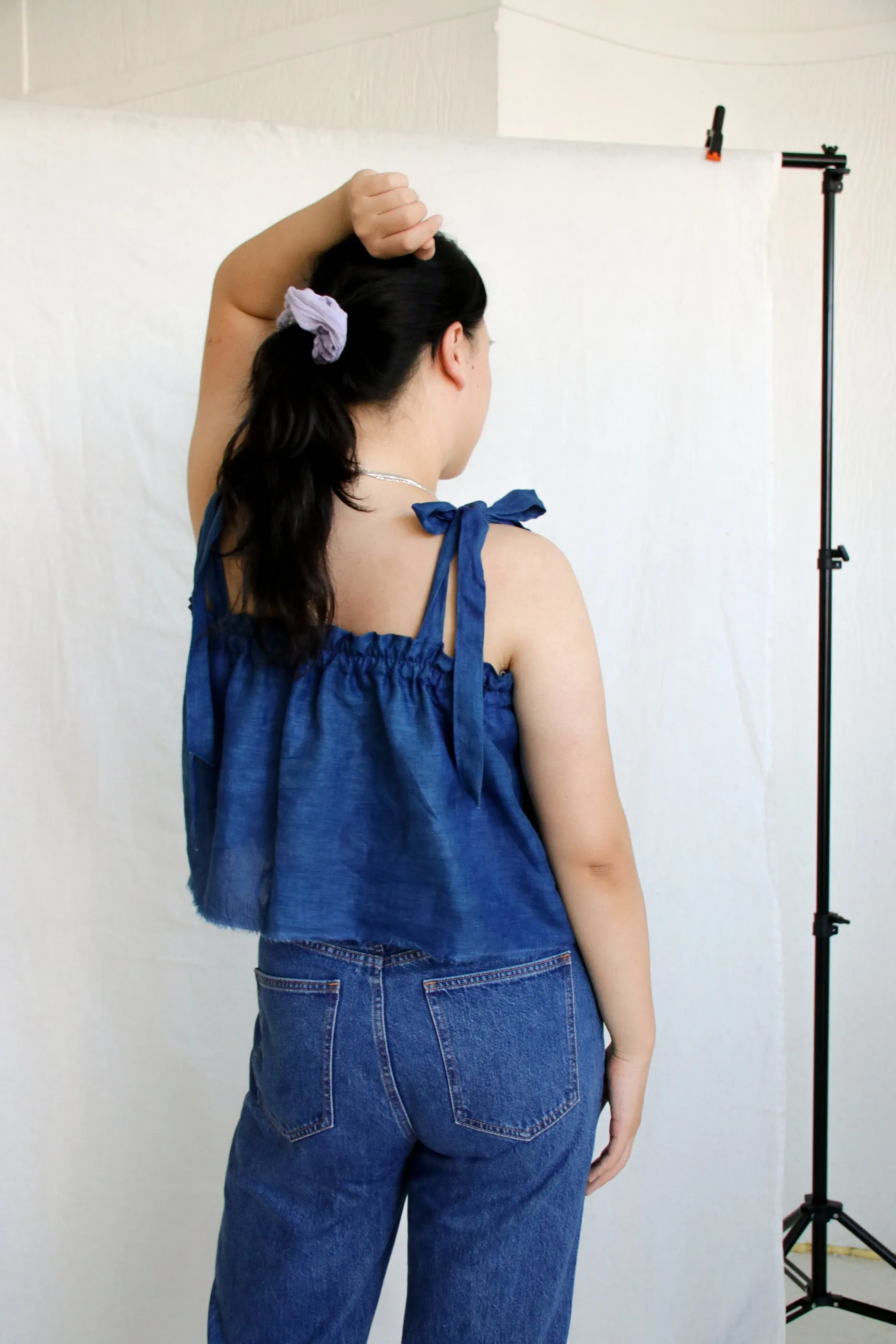 Indigo Linen Naturally Dyed Tank Top