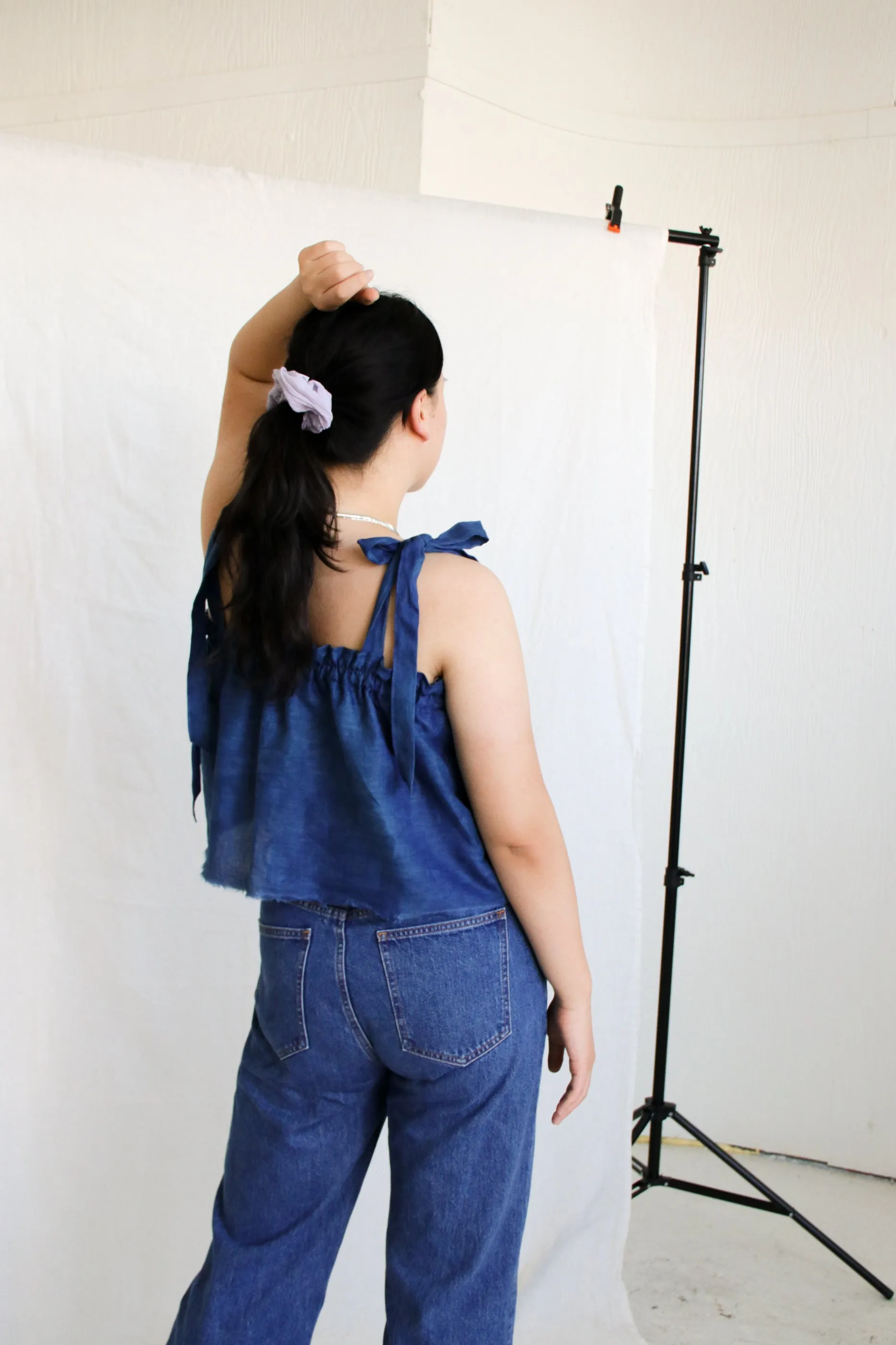 Indigo Linen Naturally Dyed Tank Top