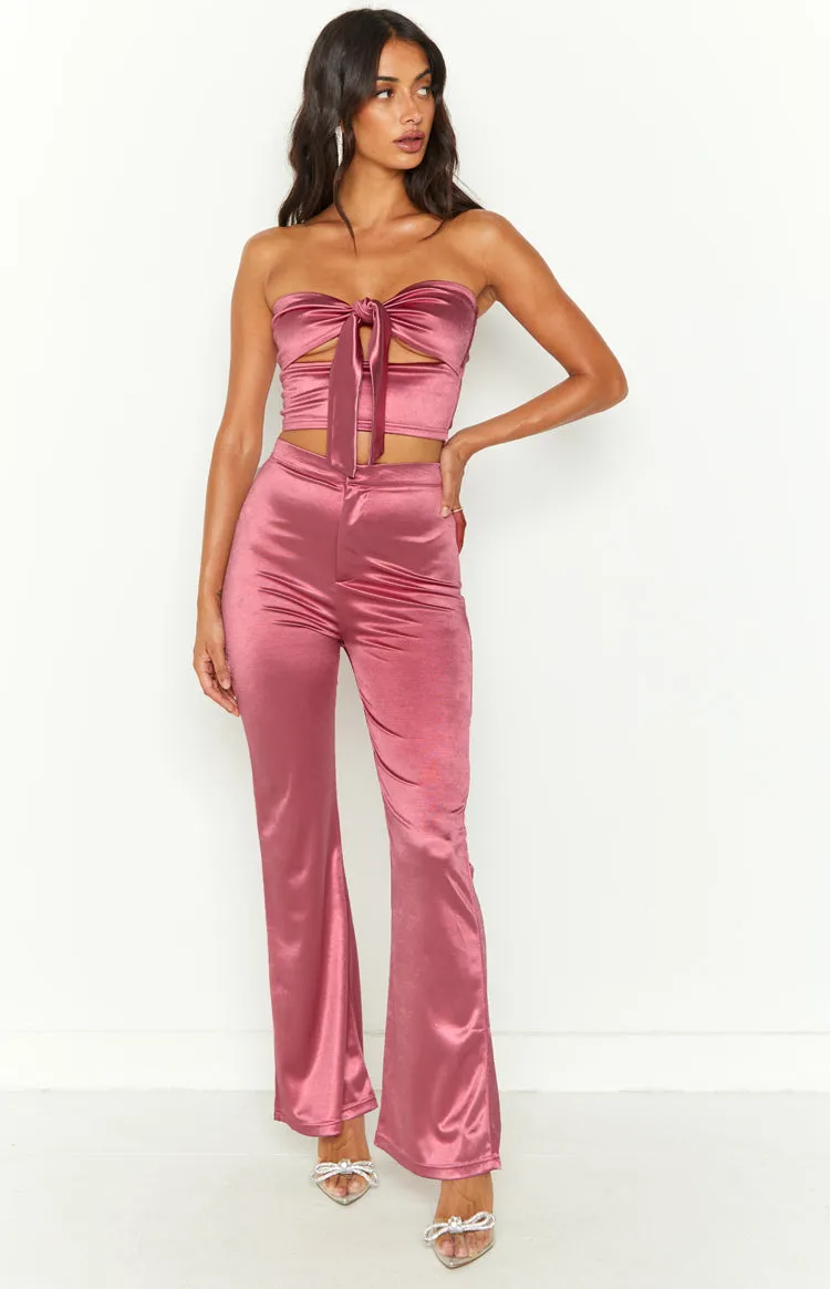 Indigo Pink High Waisted Flare Pants