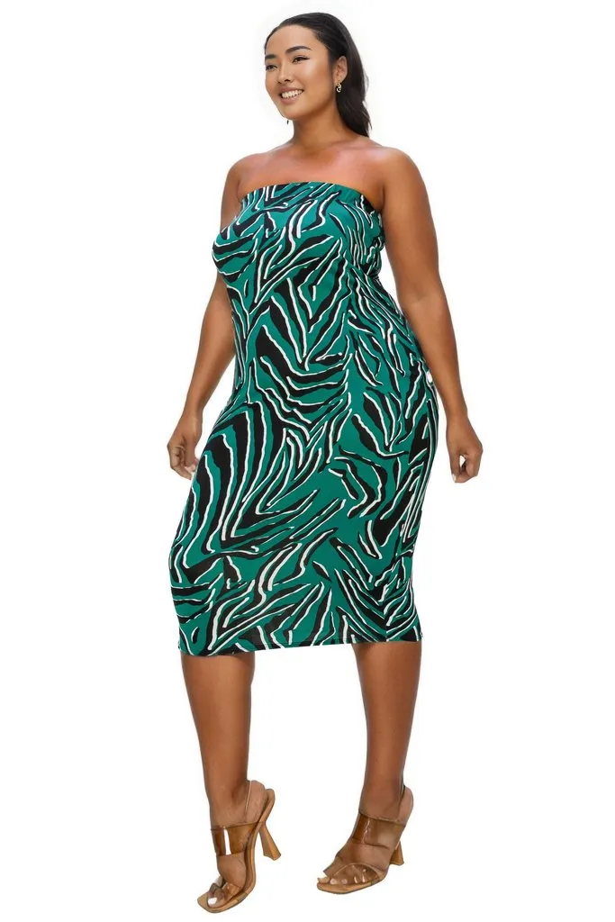 Kiko Zebra Print Tube Dress