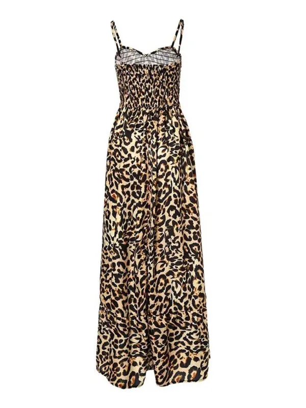 Leopard Print Casual Maxi Sundress Cami Summer Dress