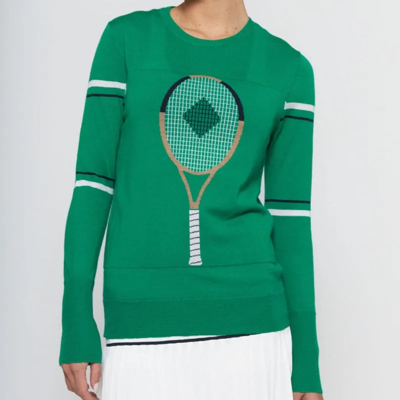 L'Etoile Racquet Sweater - Green/White