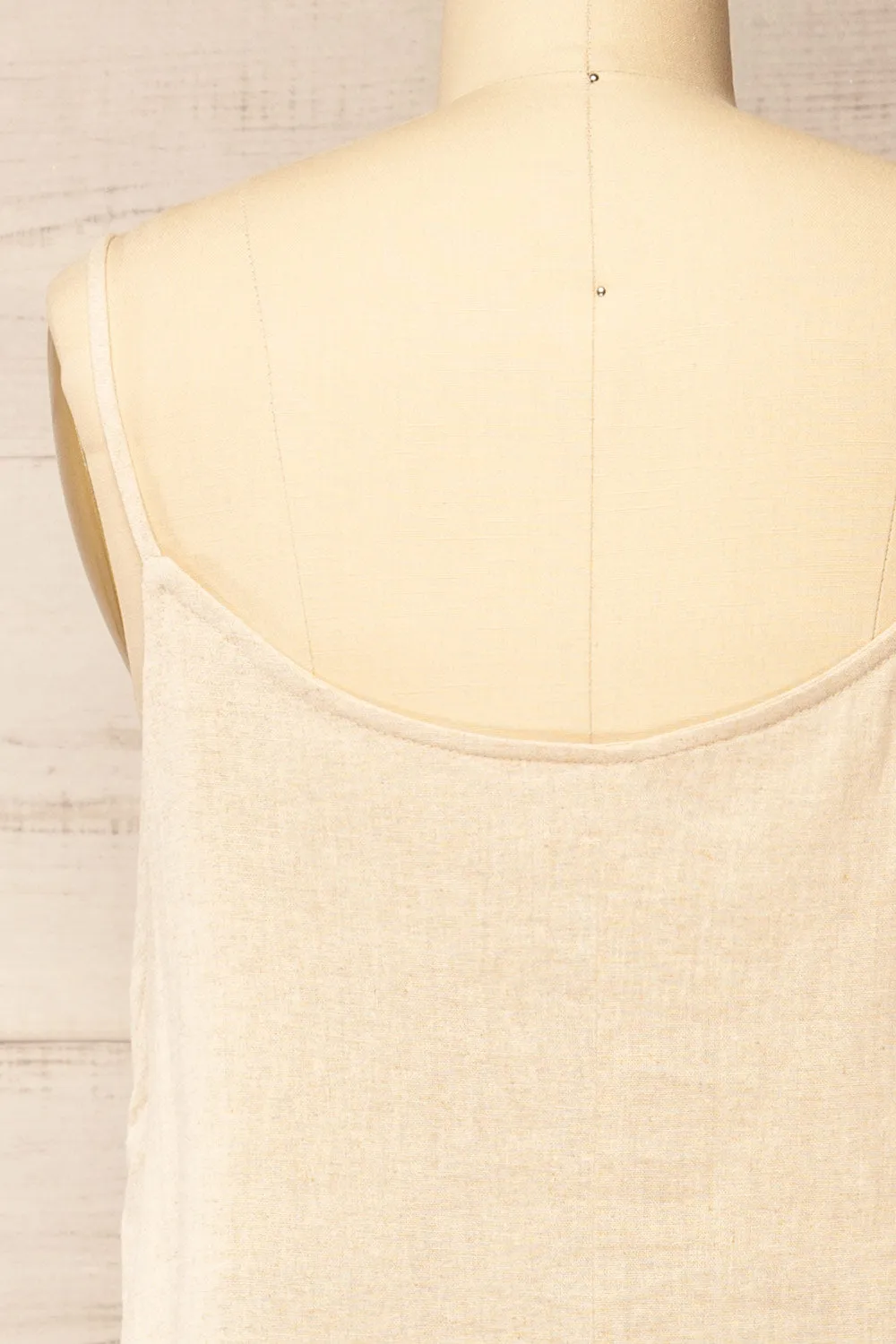 Libby Beige | Oversized Slip Dress w/ Slit