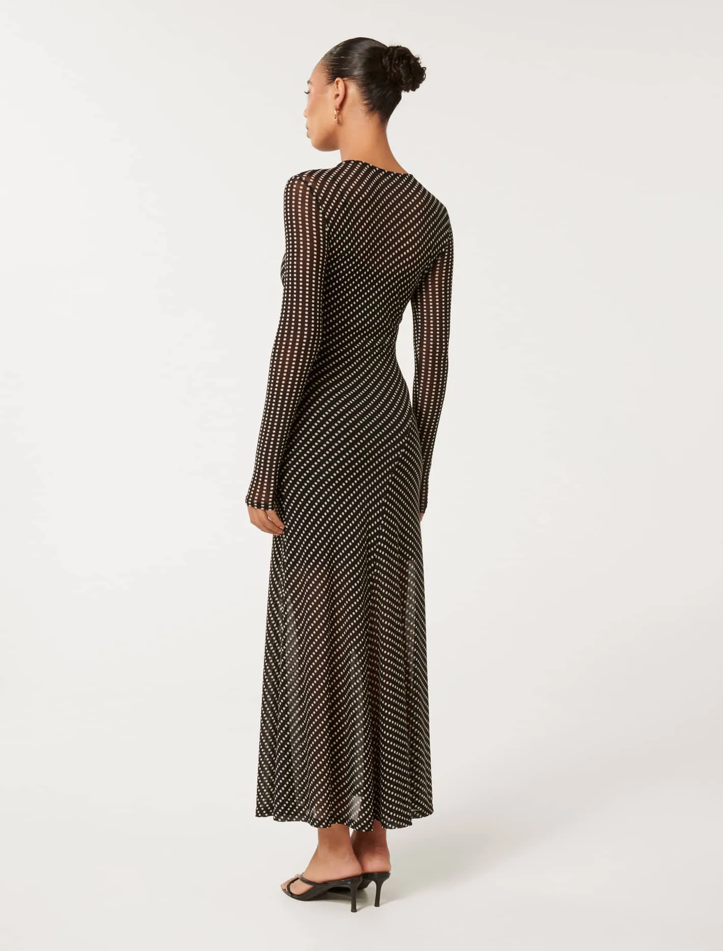 Libby Mesh Spliced Midi Dress