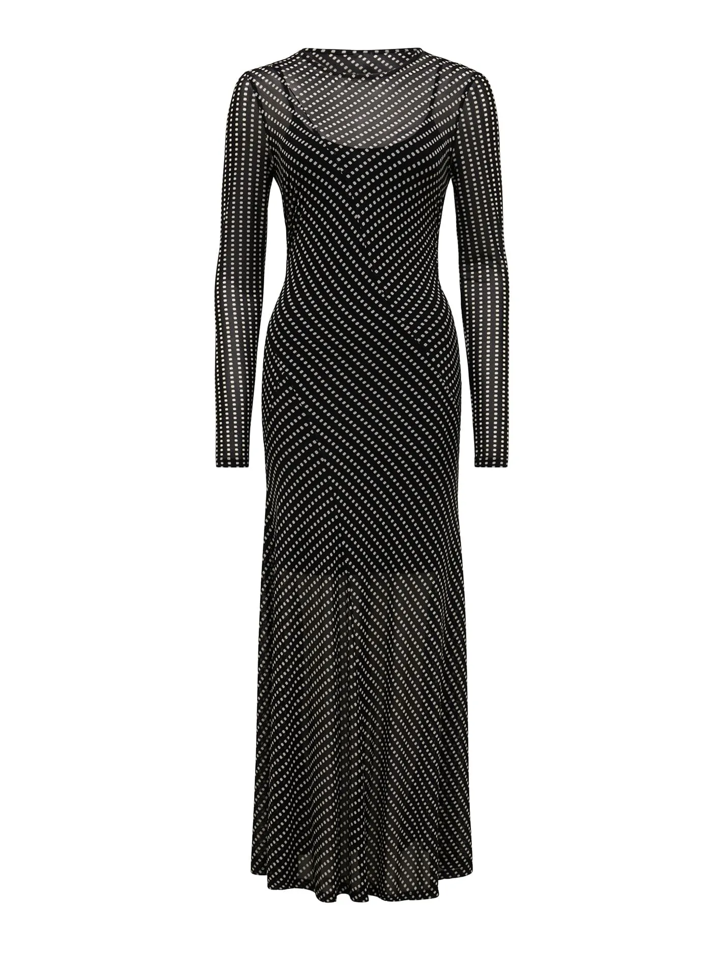 Libby Mesh Spliced Midi Dress