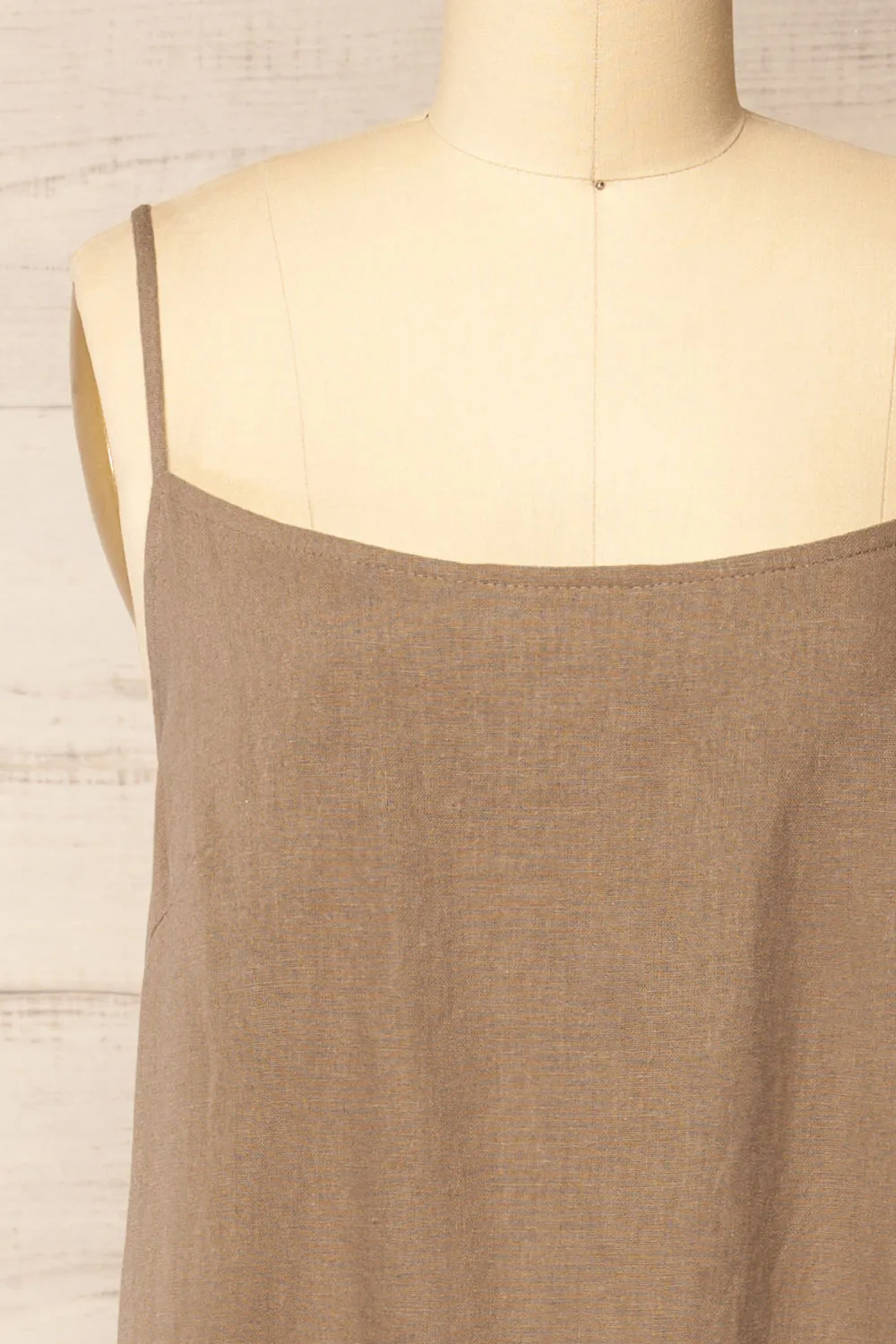 Libby Taupe | Oversized Slip Dress w/ Slit