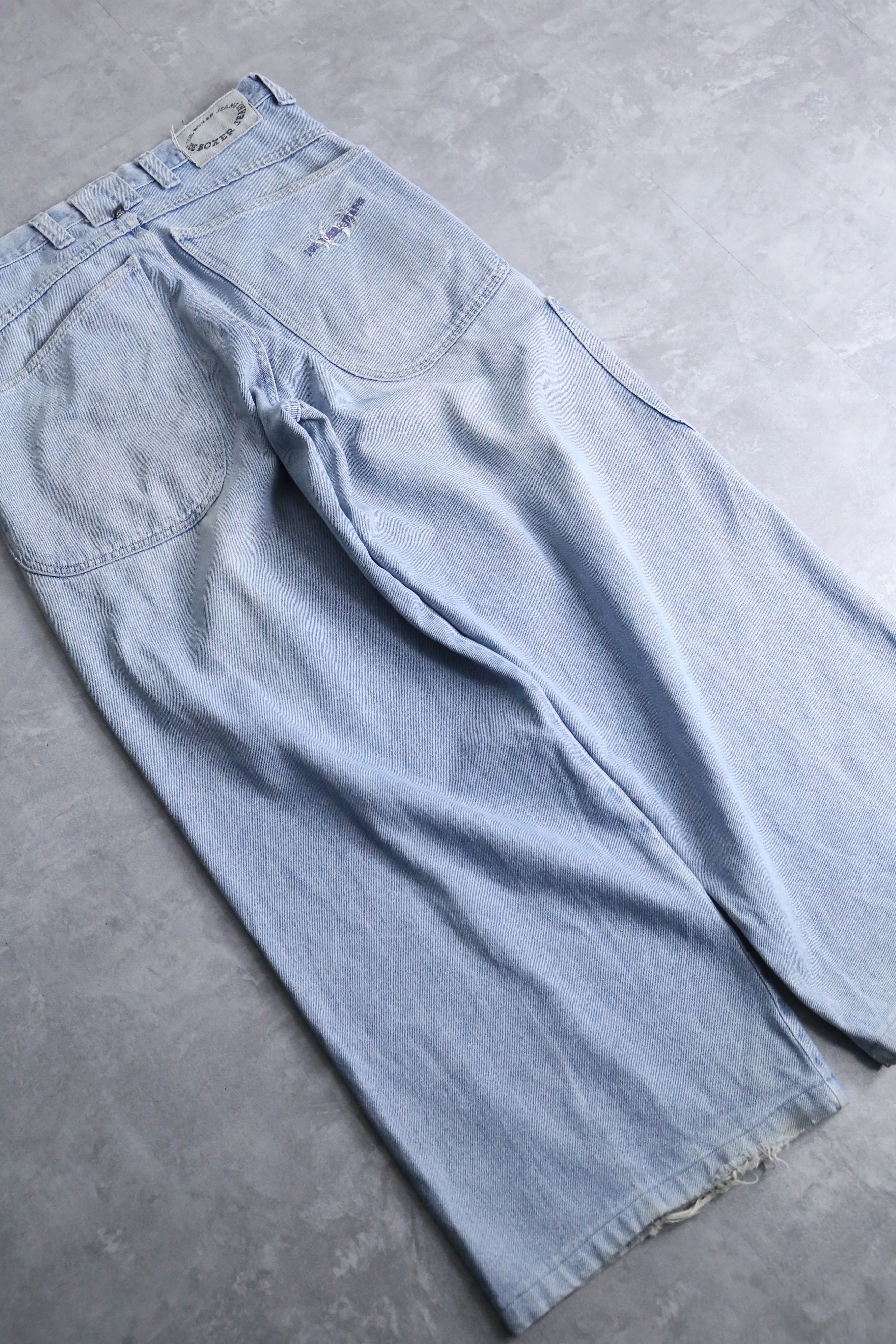 light indigo super buggy denim pants