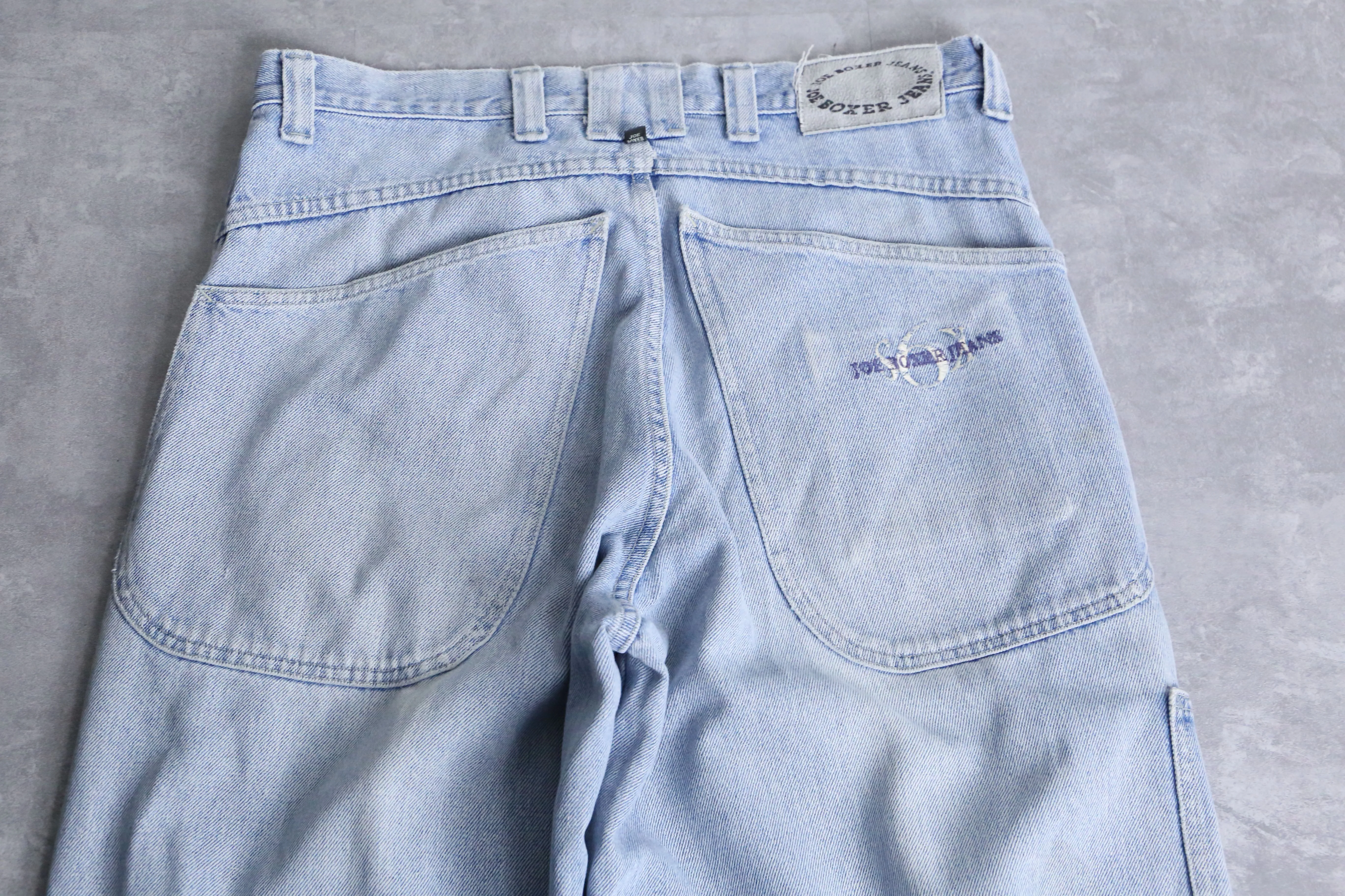 light indigo super buggy denim pants