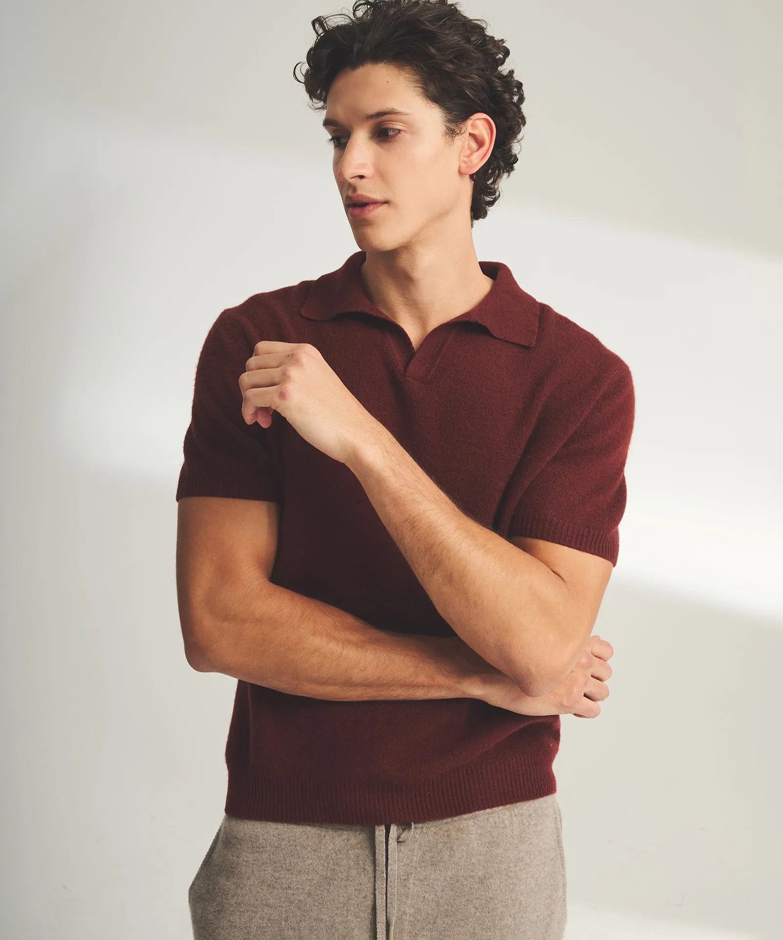 Lightweight Cashmere Short Sleeve Polo