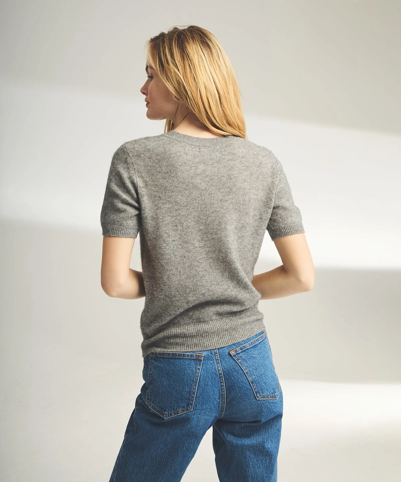 Lightweight Cashmere Short Sleeve Sweater