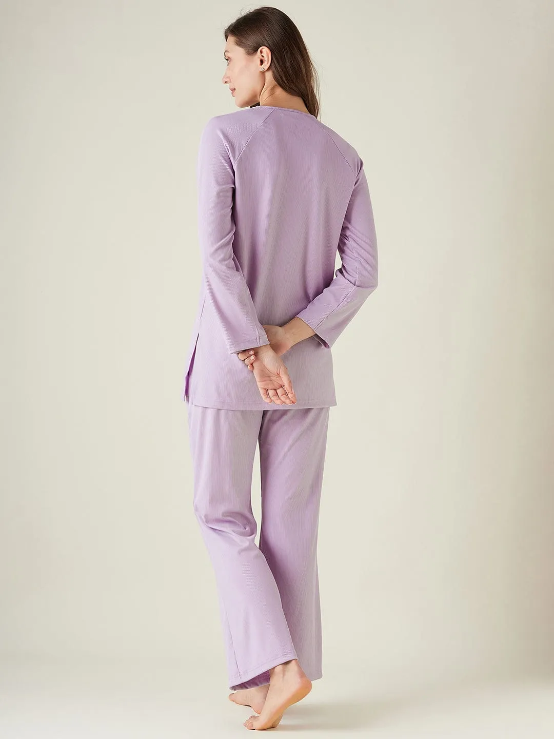 Lilac lounge set with raglan sleeve (Final Sale)