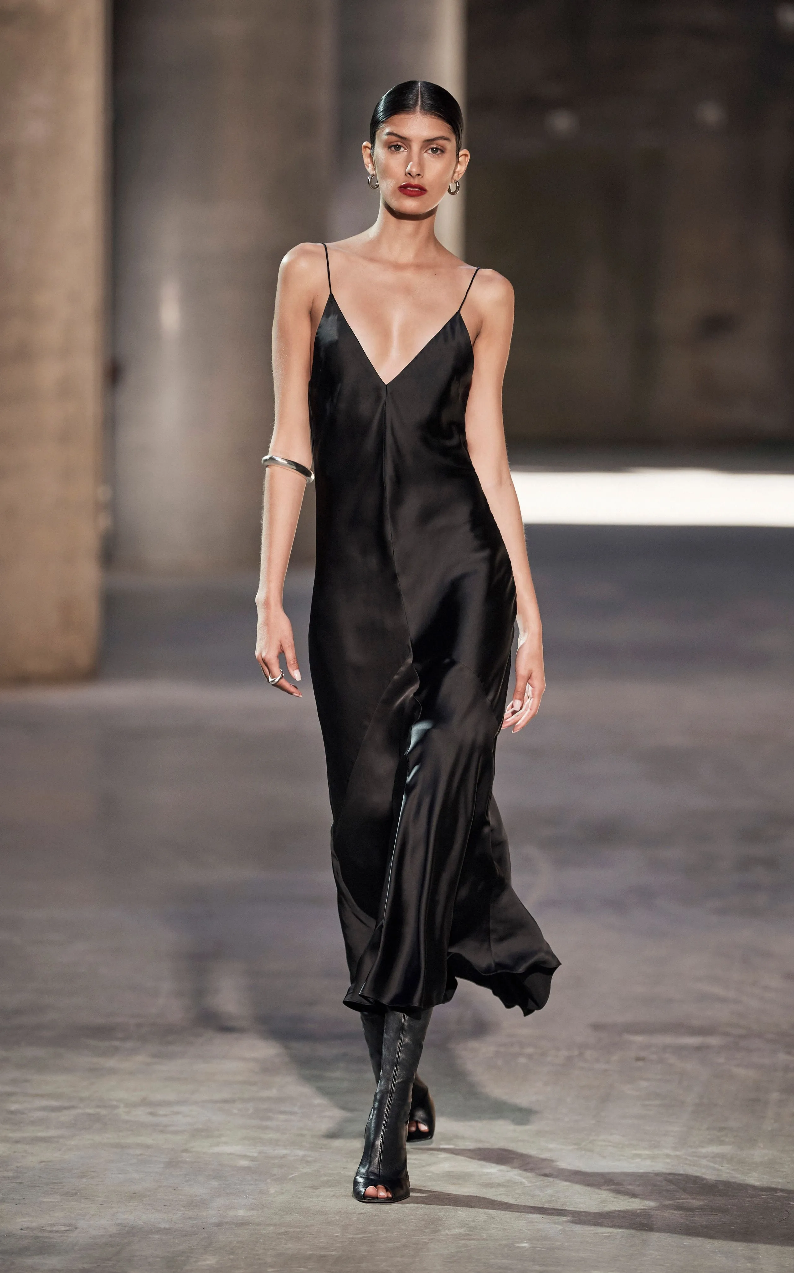 Liquid Bias Slip Dress | Black