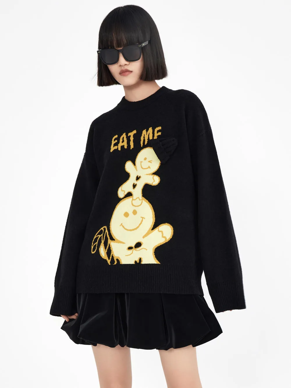 Loose Cartoon Print Sweater