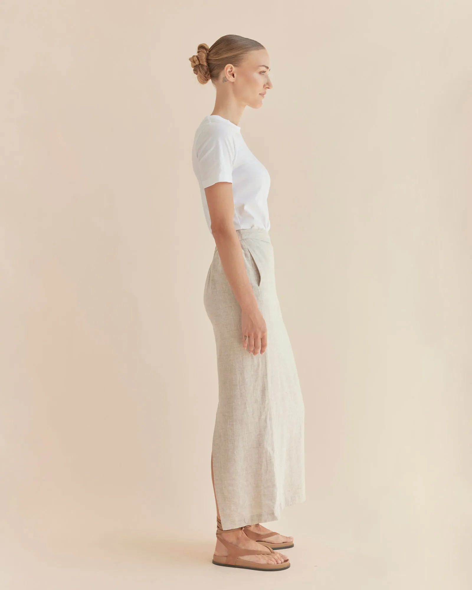 Mabel Linen Skirt - Natural