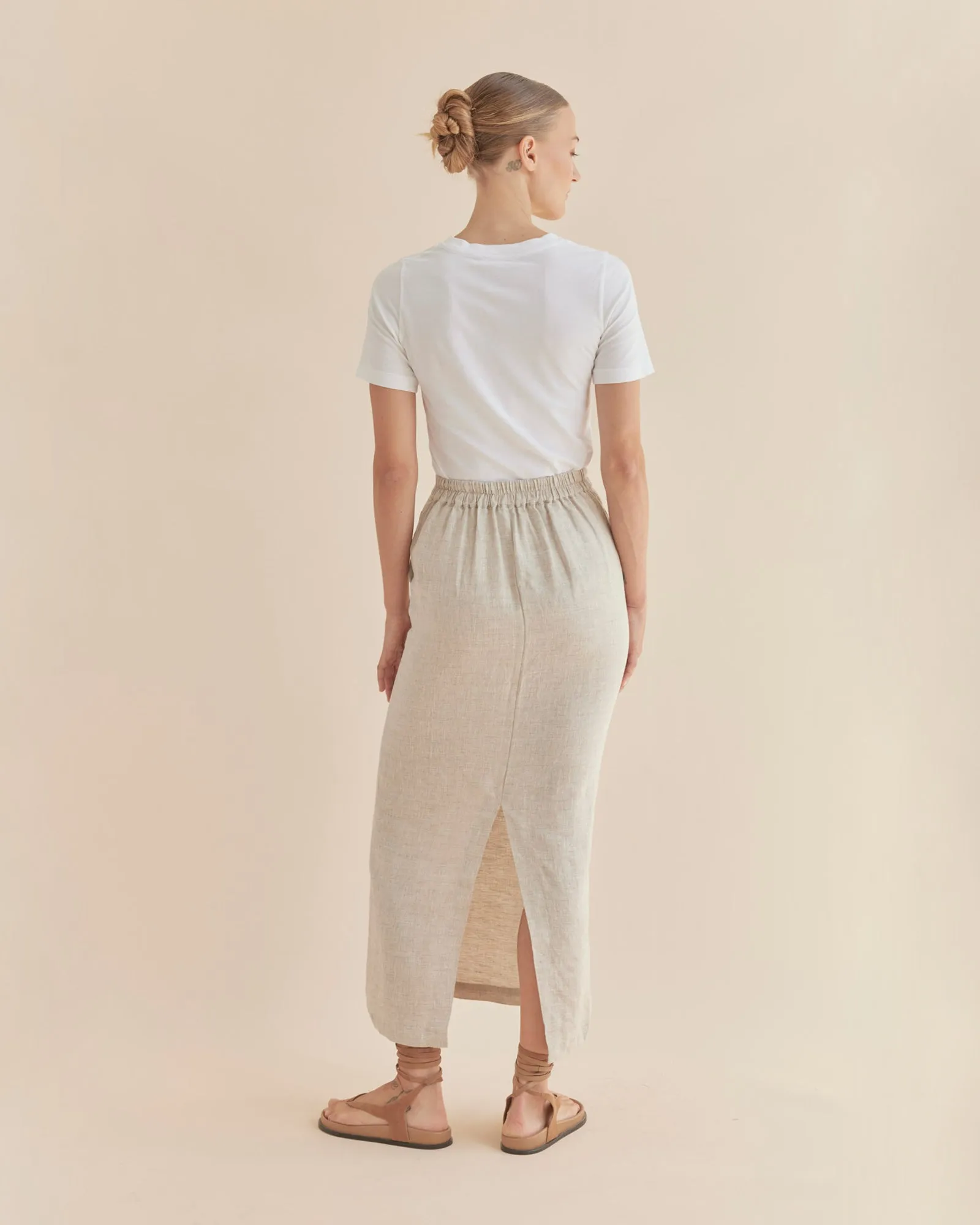 Mabel Linen Skirt - Natural