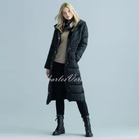 Marble 2 in 1 Long Length Hooded Quilted Coat – style 6399-101 (Black)