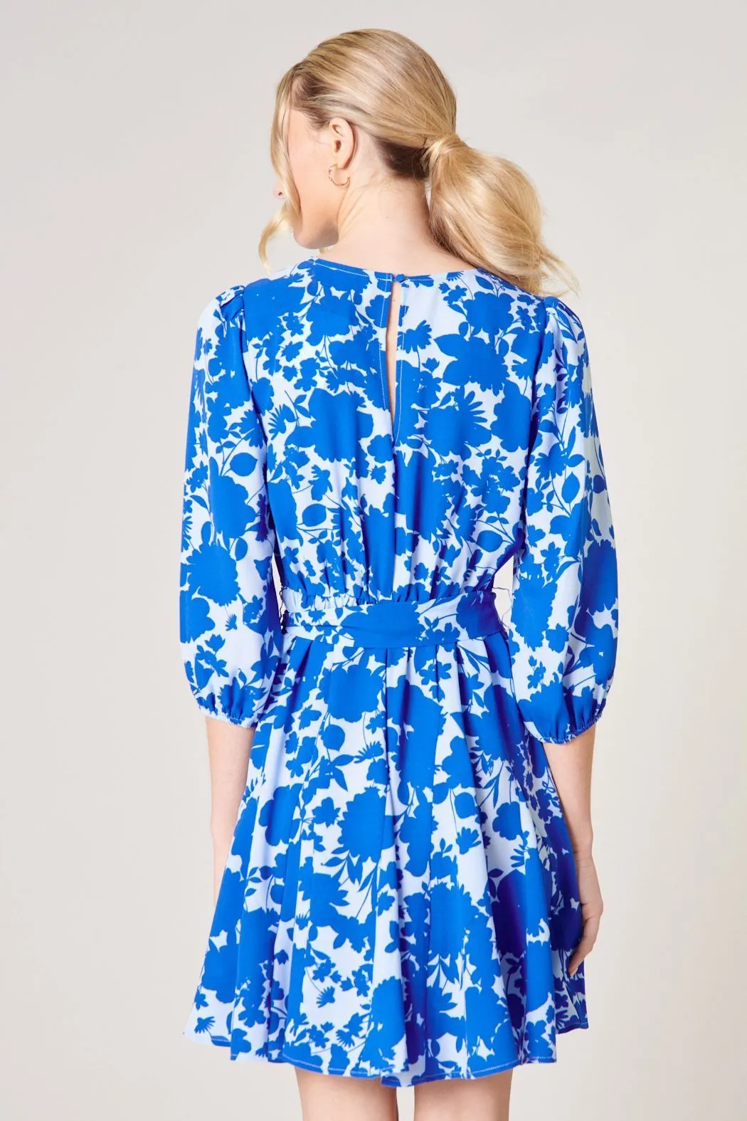 Marinelle Floral Balloon Sleeve Derby Dress