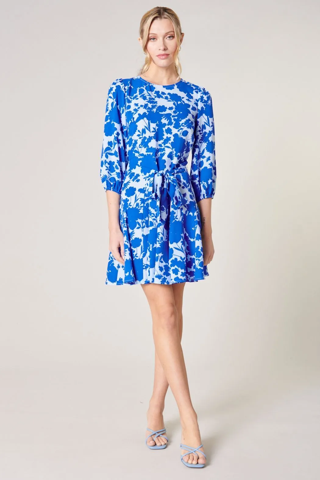 Marinelle Floral Balloon Sleeve Derby Dress