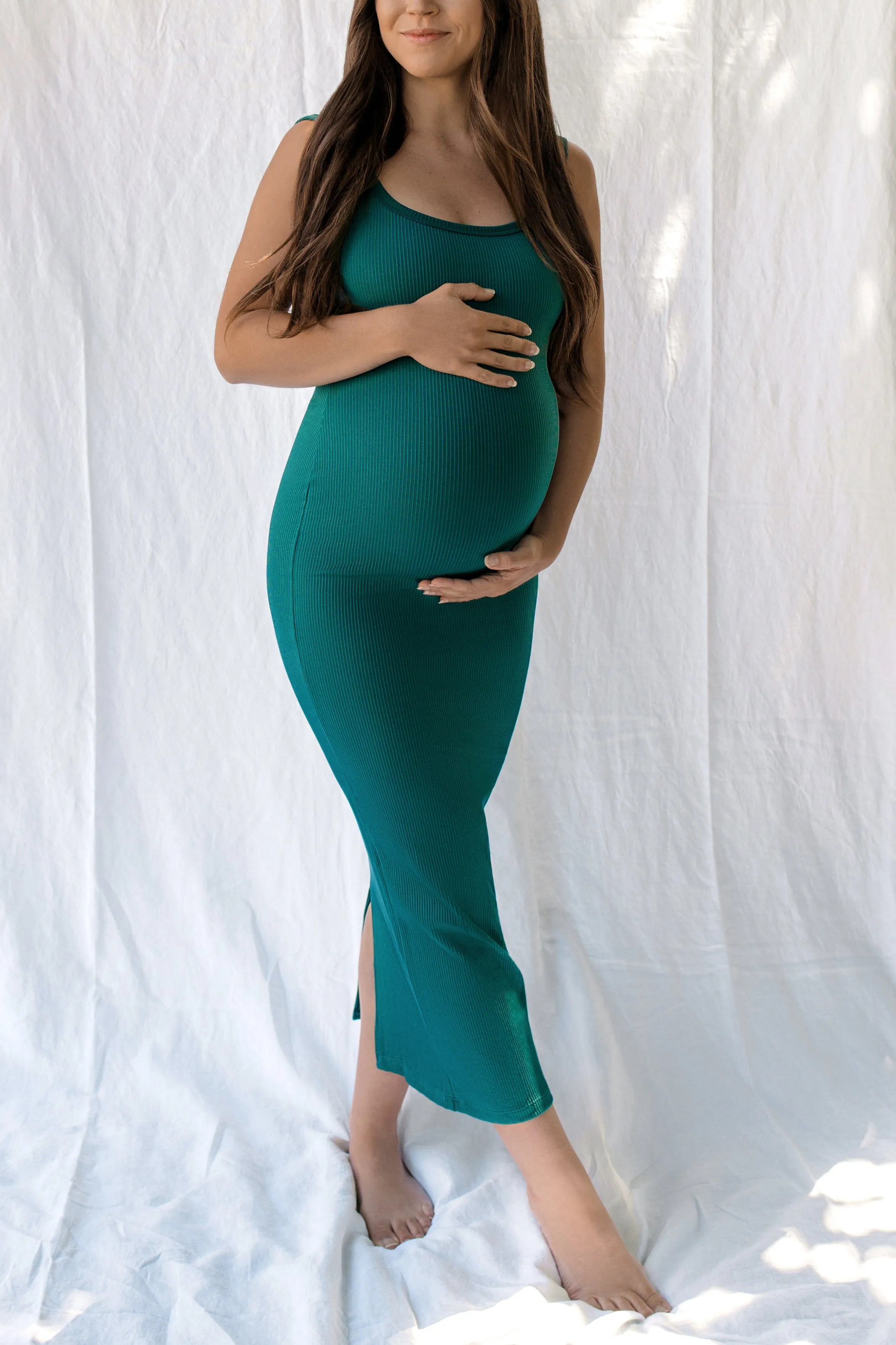 Maternity Ribbed Midi Dress