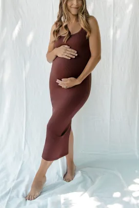 Maternity Ribbed Midi Dress