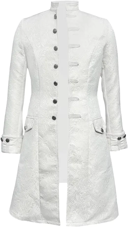 Men's White Renaissance Victorian Inspired Coat