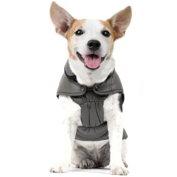 MILK & PEPPER DOG COAT  BLOCK GRAY WATERPROOF