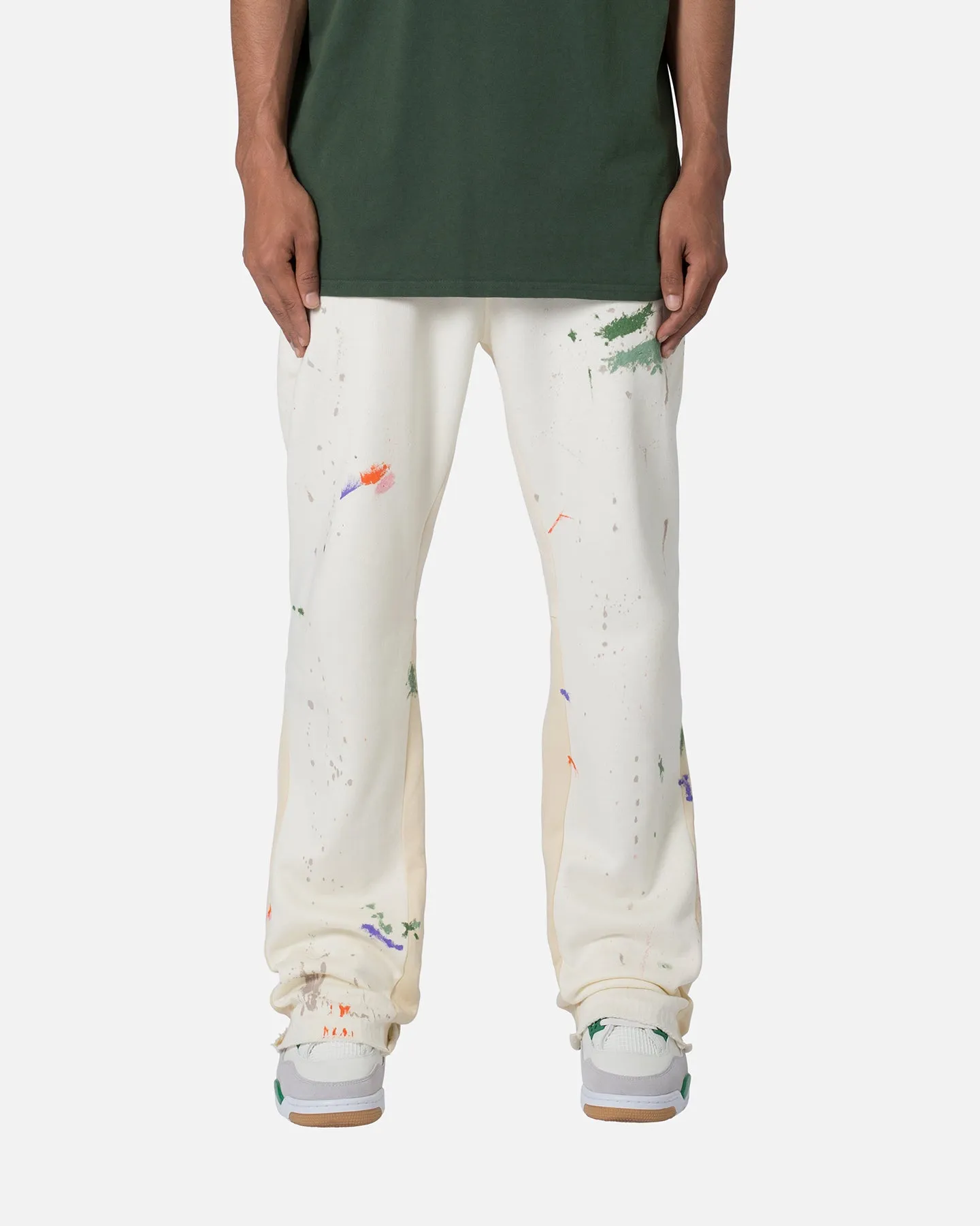 MNML Contrast Bootcut Sweatpants Off White