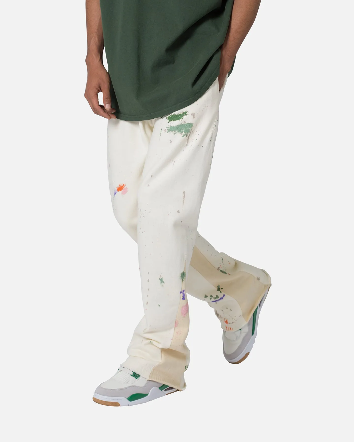 MNML Contrast Bootcut Sweatpants Off White