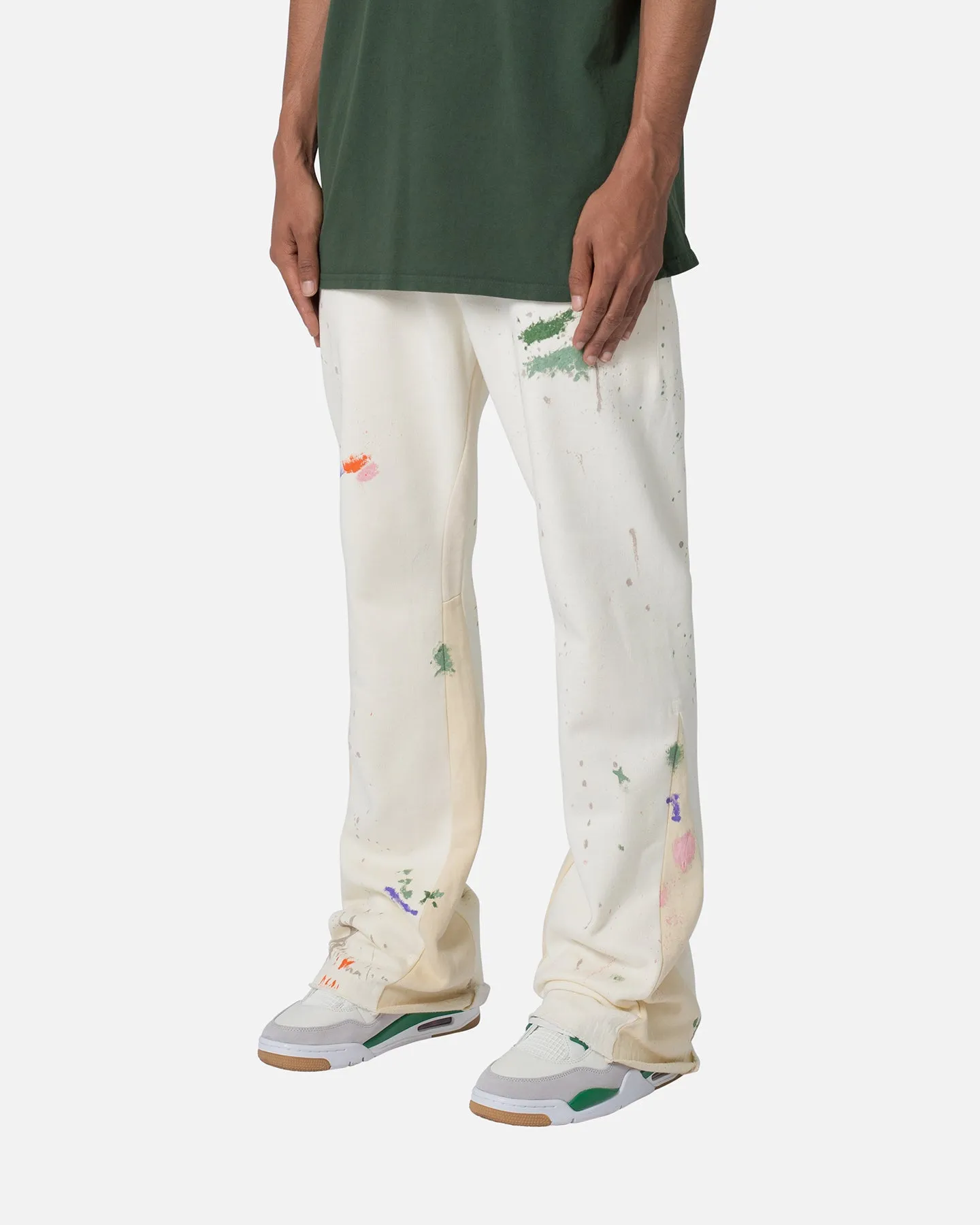 MNML Contrast Bootcut Sweatpants Off White