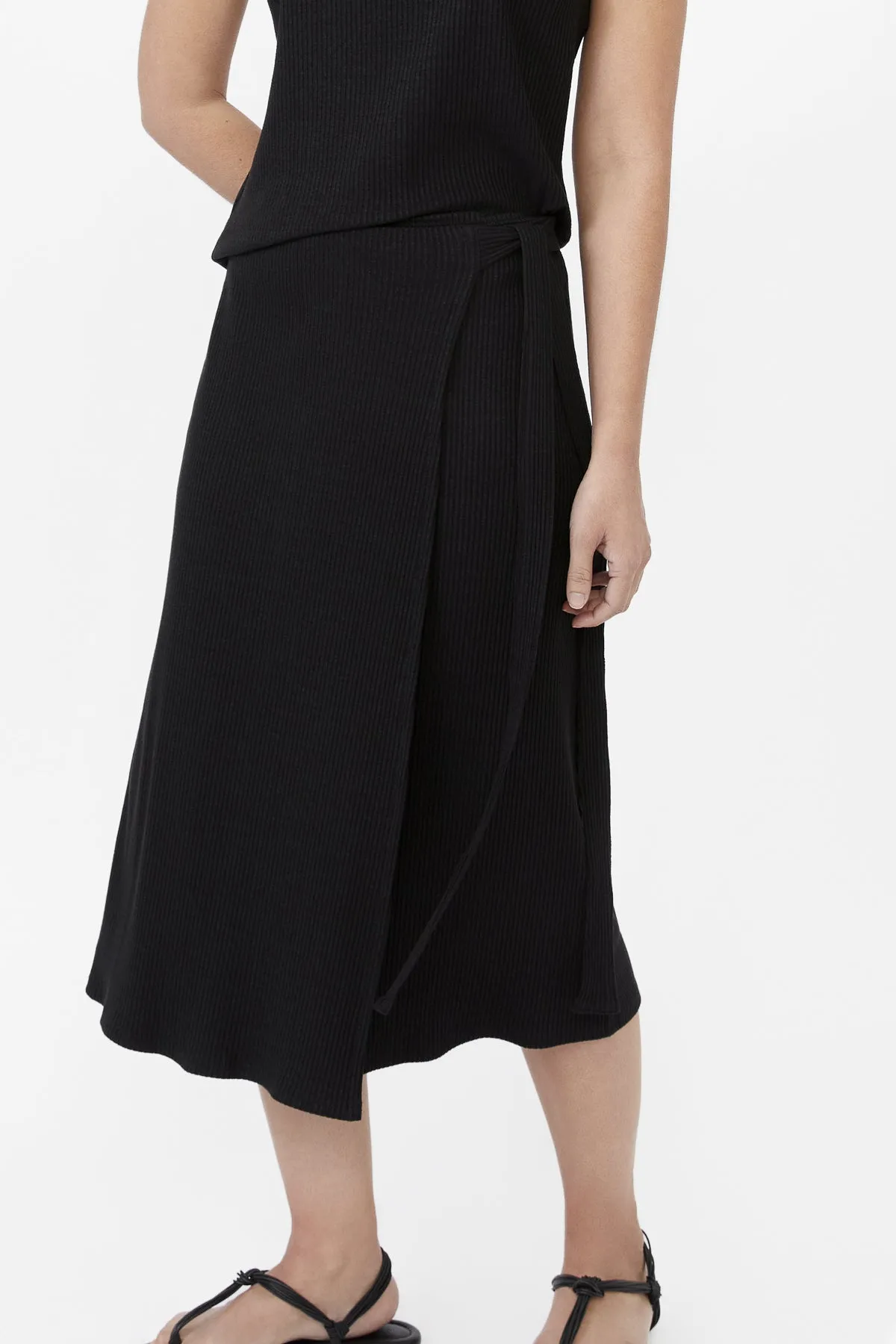 Modal Rib Knit Wrap Skirt